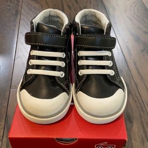 Peyton Black Leather High Top Sneaker